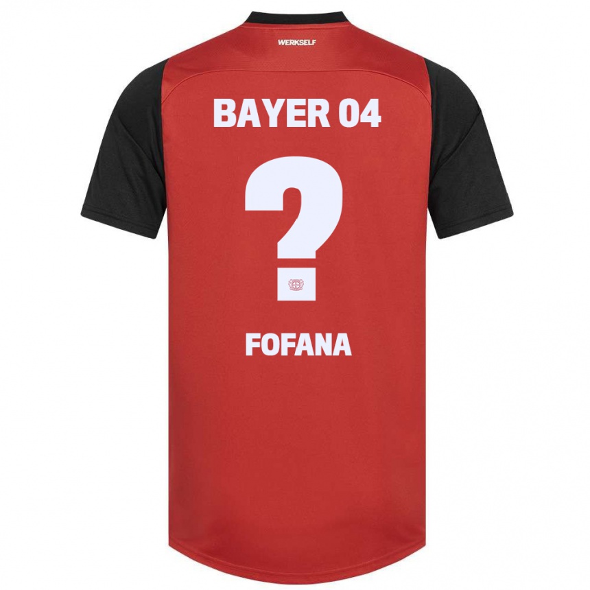 Kinder Fußball Sadik Fofana #0 Rot Schwarz Heimtrikot Trikot 2024/25 T-Shirt Luxemburg