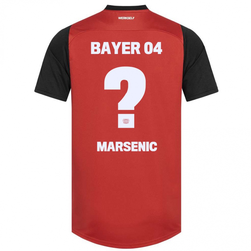 Kinder Fußball Matija Marsenic #0 Rot Schwarz Heimtrikot Trikot 2024/25 T-Shirt Luxemburg