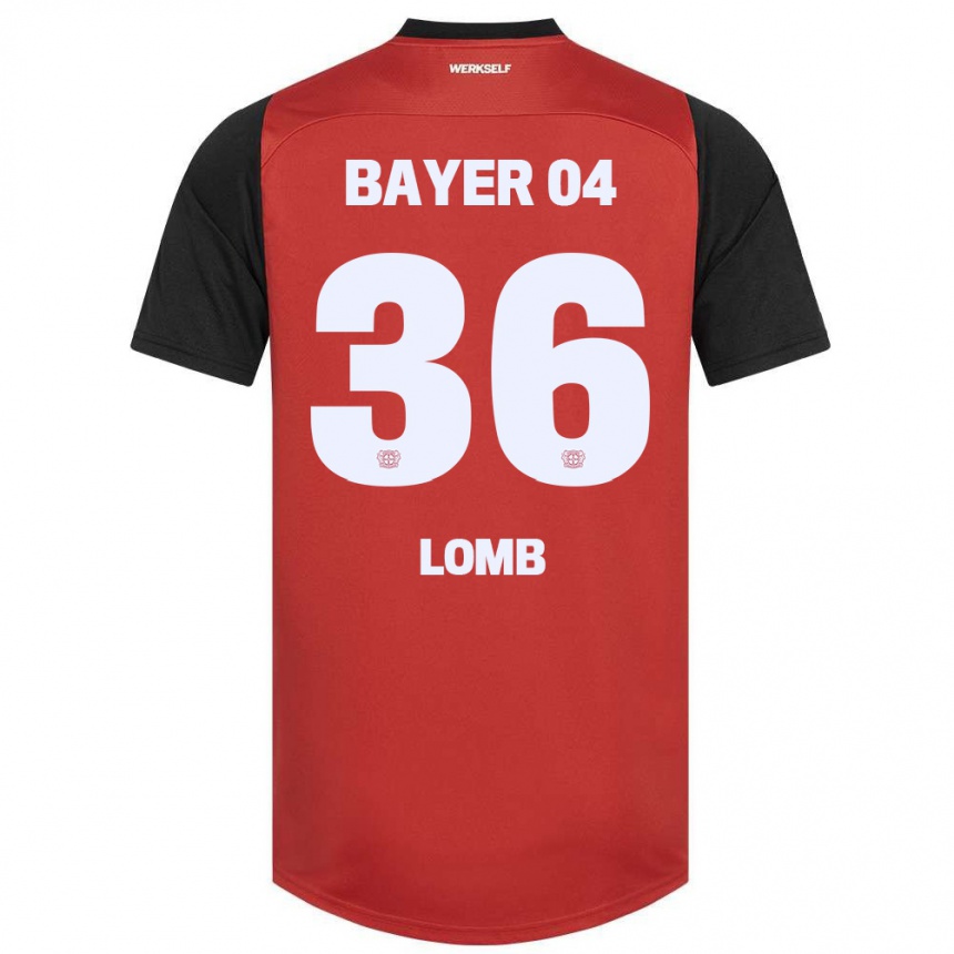 Kinder Fußball Niklas Lomb #36 Rot Schwarz Heimtrikot Trikot 2024/25 T-Shirt Luxemburg