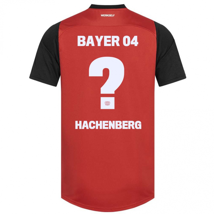 Kinder Fußball Merlin Hachenberg #0 Rot Schwarz Heimtrikot Trikot 2024/25 T-Shirt Luxemburg