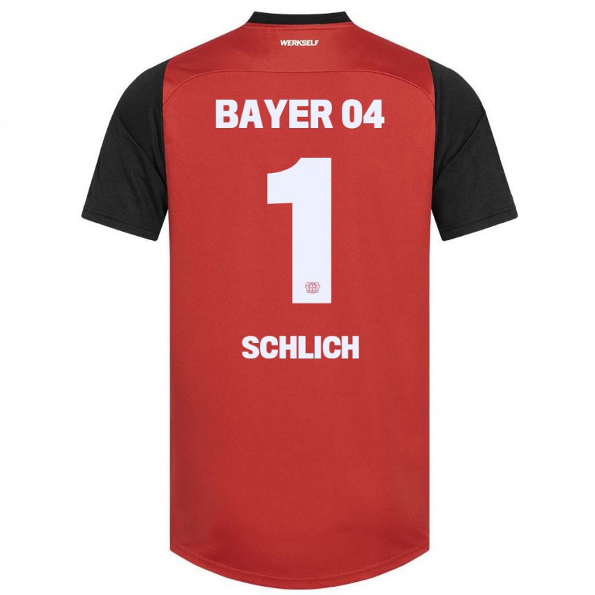 Kinder Fußball Jesper Schlich #1 Rot Schwarz Heimtrikot Trikot 2024/25 T-Shirt Luxemburg