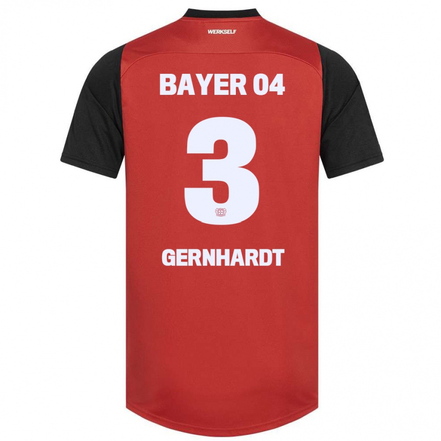 Kinder Fußball Nils Gernhardt #3 Rot Schwarz Heimtrikot Trikot 2024/25 T-Shirt Luxemburg