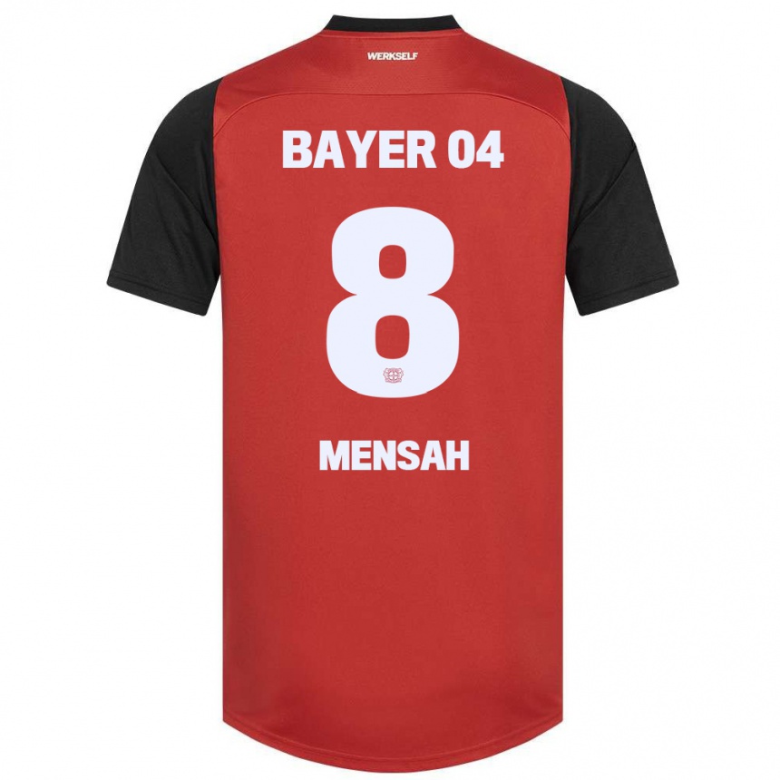 Kinder Fußball Naba Mensah #8 Rot Schwarz Heimtrikot Trikot 2024/25 T-Shirt Luxemburg