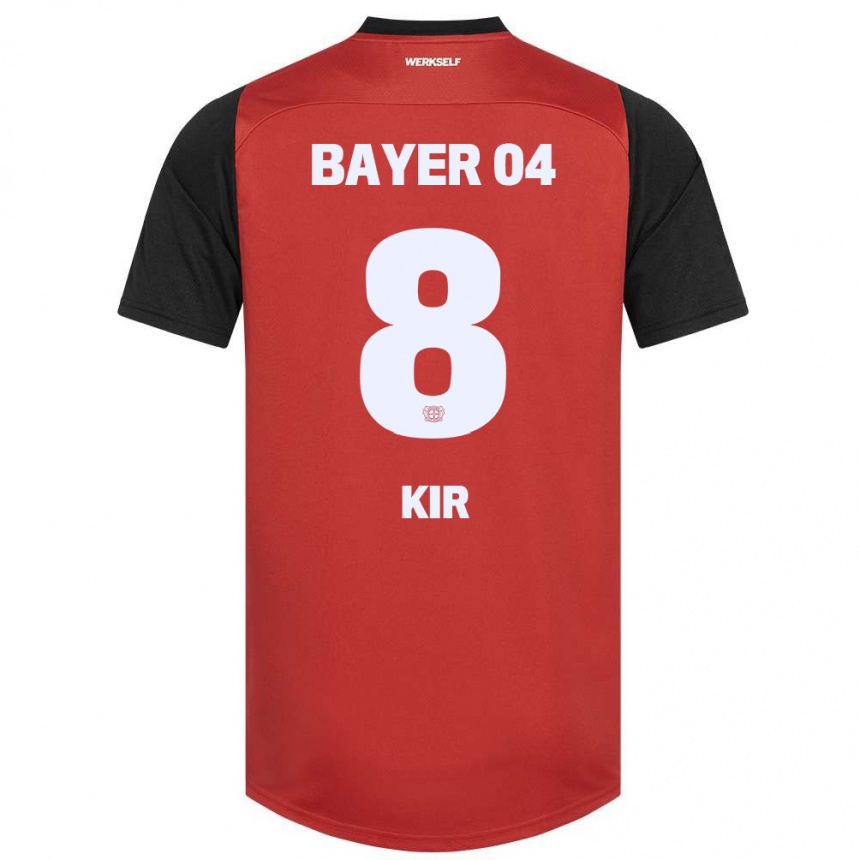 Kinder Fußball Burak Kir #8 Rot Schwarz Heimtrikot Trikot 2024/25 T-Shirt Luxemburg