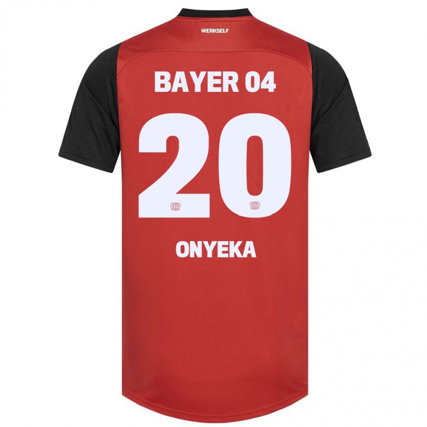 Kinder Fußball Francis Onyeka #20 Rot Schwarz Heimtrikot Trikot 2024/25 T-Shirt Luxemburg