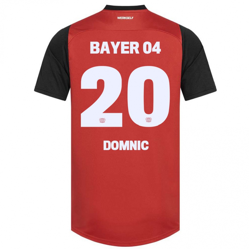 Kinder Fußball Nebe-Sirak Domnic #20 Rot Schwarz Heimtrikot Trikot 2024/25 T-Shirt Luxemburg