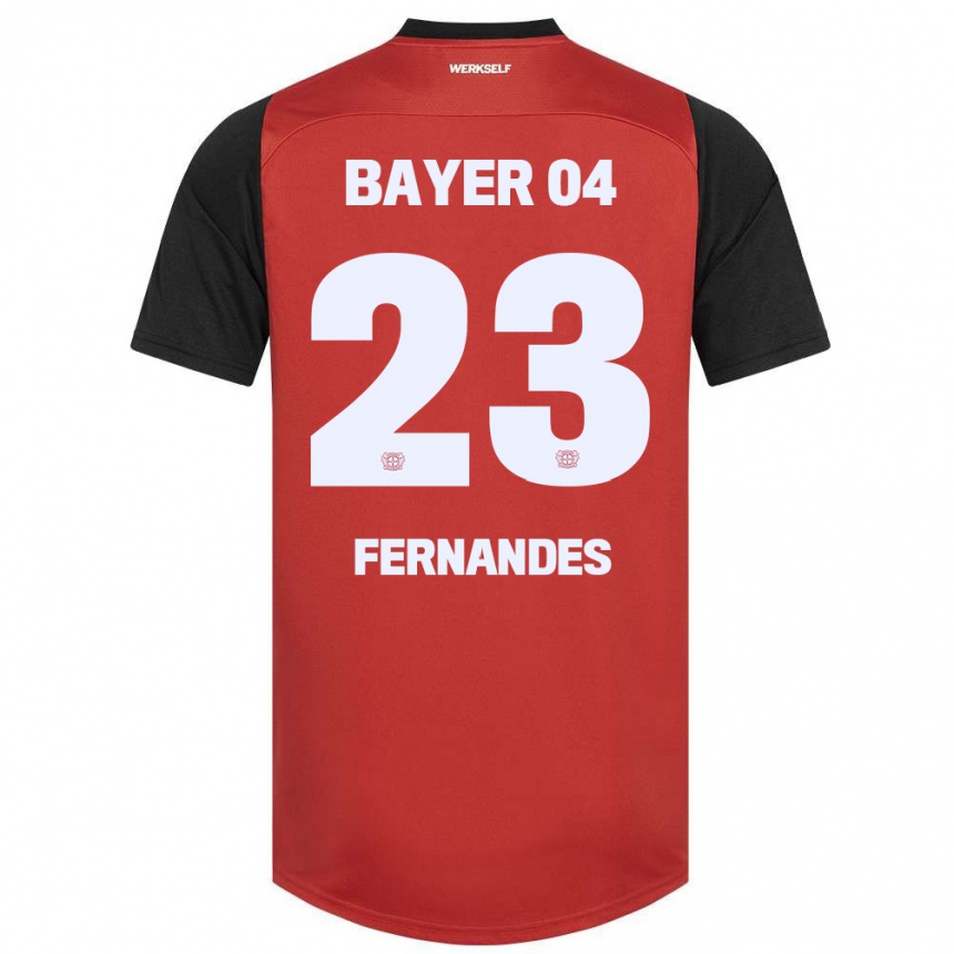 Kinder Fußball Tyron Fernandes #23 Rot Schwarz Heimtrikot Trikot 2024/25 T-Shirt Luxemburg