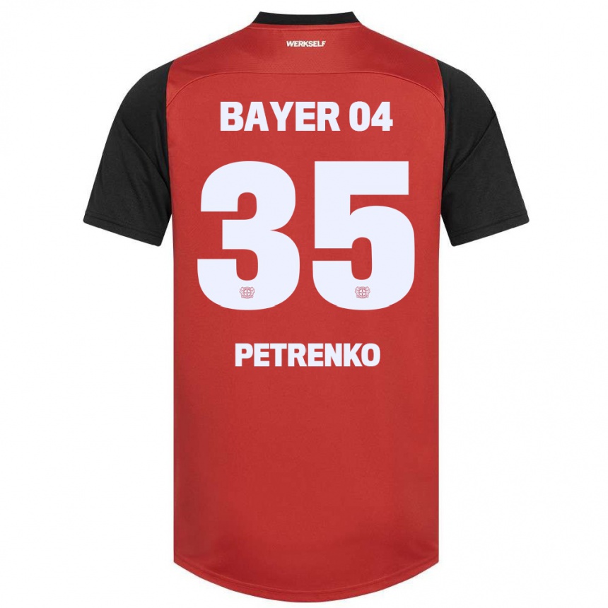 Kinder Fußball Oleksandr Petrenko #35 Rot Schwarz Heimtrikot Trikot 2024/25 T-Shirt Luxemburg