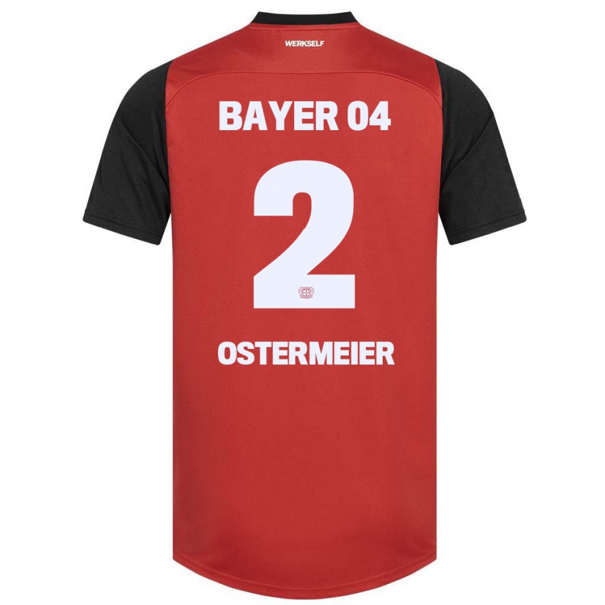 Kinder Fußball Selina Ostermeier #2 Rot Schwarz Heimtrikot Trikot 2024/25 T-Shirt Luxemburg