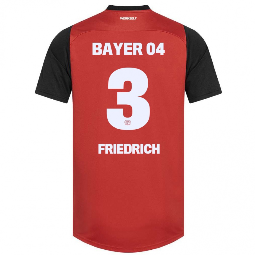 Kinder Fußball Melissa Friedrich #3 Rot Schwarz Heimtrikot Trikot 2024/25 T-Shirt Luxemburg