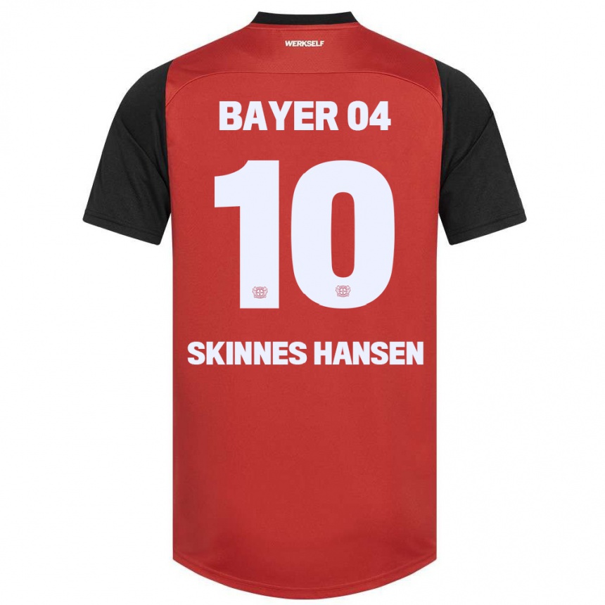 Kinder Fußball Synne Skinnes Hansen #10 Rot Schwarz Heimtrikot Trikot 2024/25 T-Shirt Luxemburg