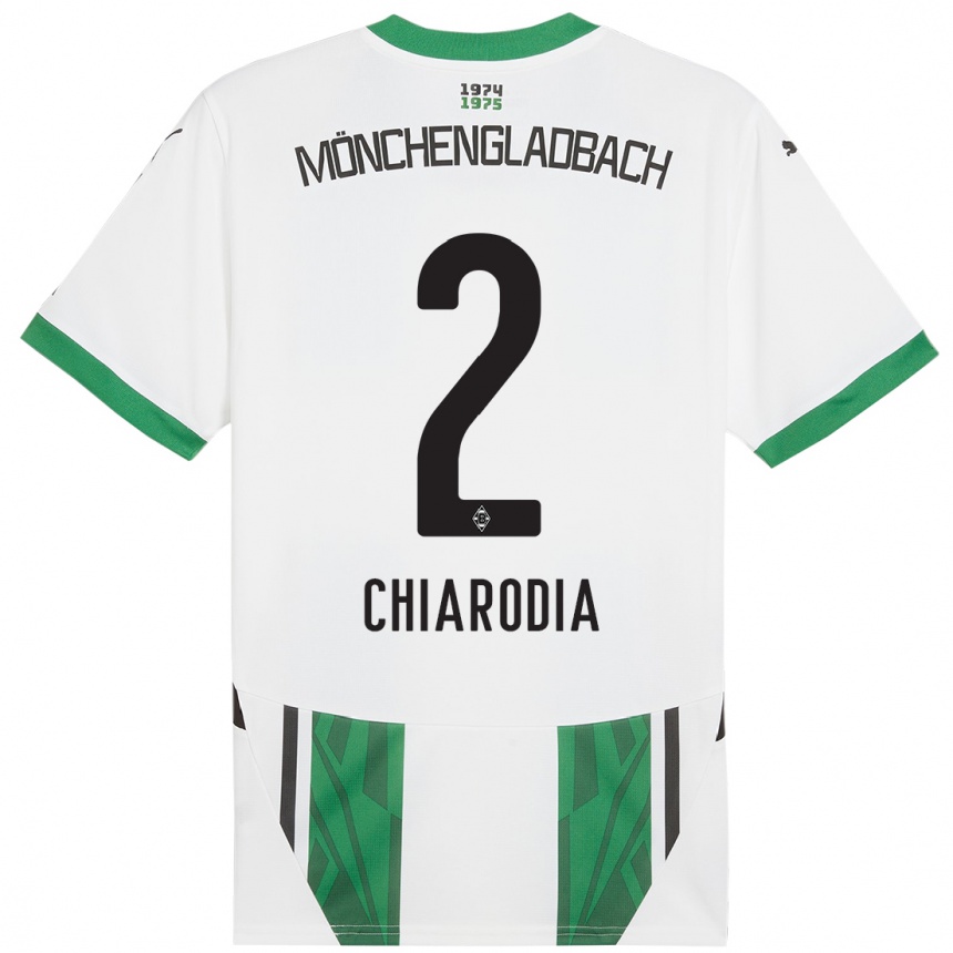 Kinder Fußball Fabio Chiarodia #2 Weiß Grün Heimtrikot Trikot 2024/25 T-Shirt Luxemburg