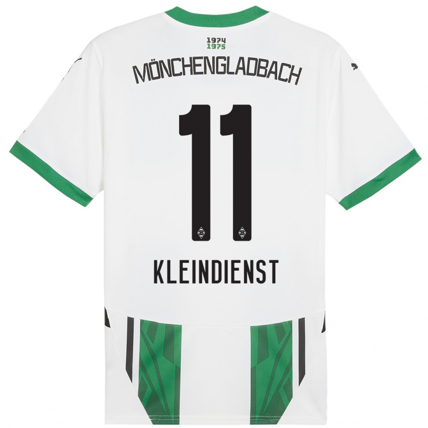 Kinder Fußball Tim Kleindienst #11 Weiß Grün Heimtrikot Trikot 2024/25 T-Shirt Luxemburg