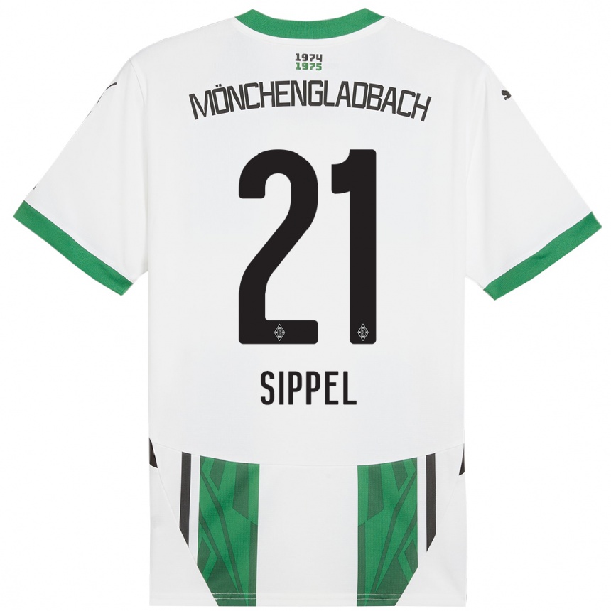 Kinder Fußball Tobias Sippel #21 Weiß Grün Heimtrikot Trikot 2024/25 T-Shirt Luxemburg