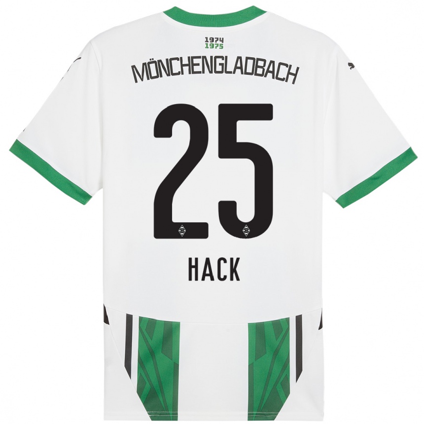 Kinder Fußball Robin Hack #25 Weiß Grün Heimtrikot Trikot 2024/25 T-Shirt Luxemburg