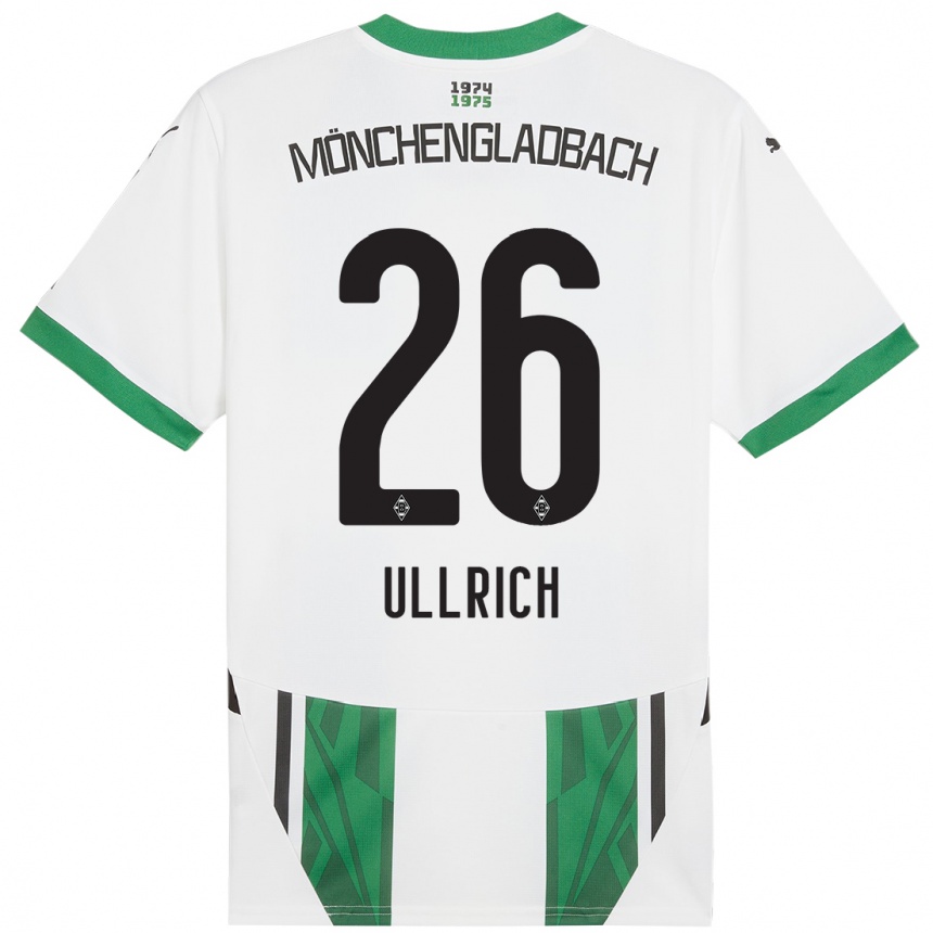 Kinder Fußball Lukas Ullrich #26 Weiß Grün Heimtrikot Trikot 2024/25 T-Shirt Luxemburg