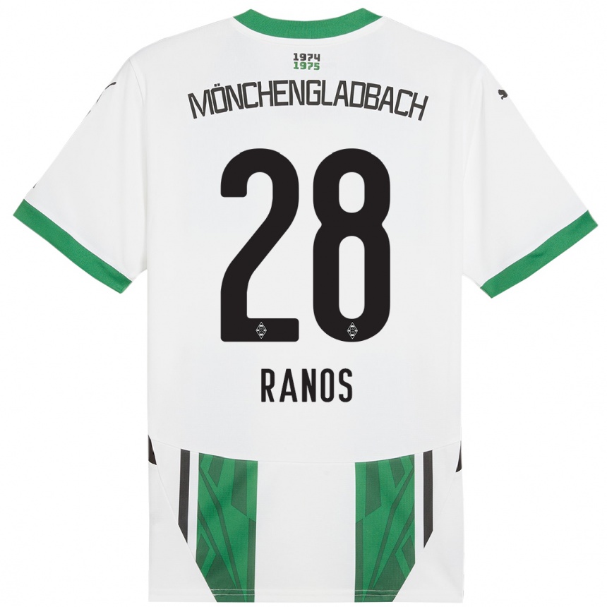 Kinder Fußball Grant-Leon Ranos #28 Weiß Grün Heimtrikot Trikot 2024/25 T-Shirt Luxemburg