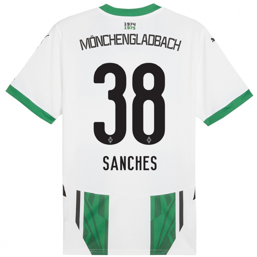 Kinder Fußball Yvandro Borges Sanches #38 Weiß Grün Heimtrikot Trikot 2024/25 T-Shirt Luxemburg