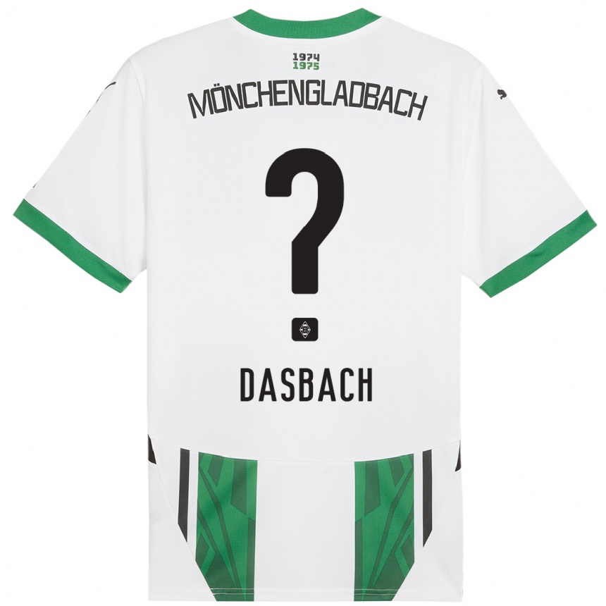 Kinder Fußball Yannik Dasbach #0 Weiß Grün Heimtrikot Trikot 2024/25 T-Shirt Luxemburg