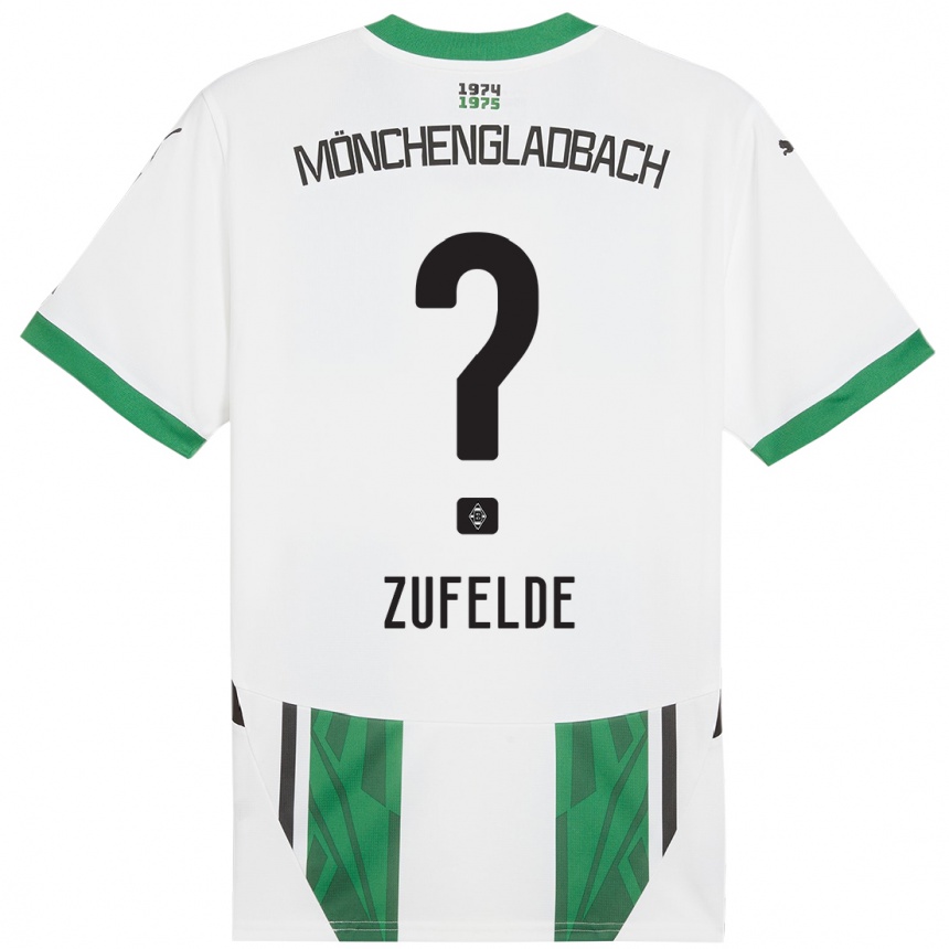 Kinder Fußball Isaac Zufelde #0 Weiß Grün Heimtrikot Trikot 2024/25 T-Shirt Luxemburg