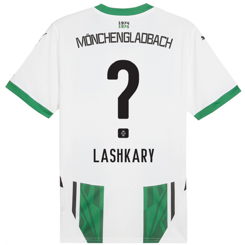 Kinder Fußball Roman Lashkary #0 Weiß Grün Heimtrikot Trikot 2024/25 T-Shirt Luxemburg