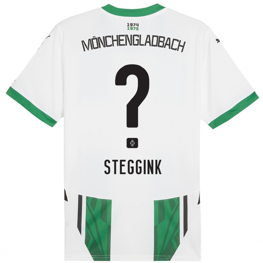 Kinder Fußball Lennart Steggink #0 Weiß Grün Heimtrikot Trikot 2024/25 T-Shirt Luxemburg