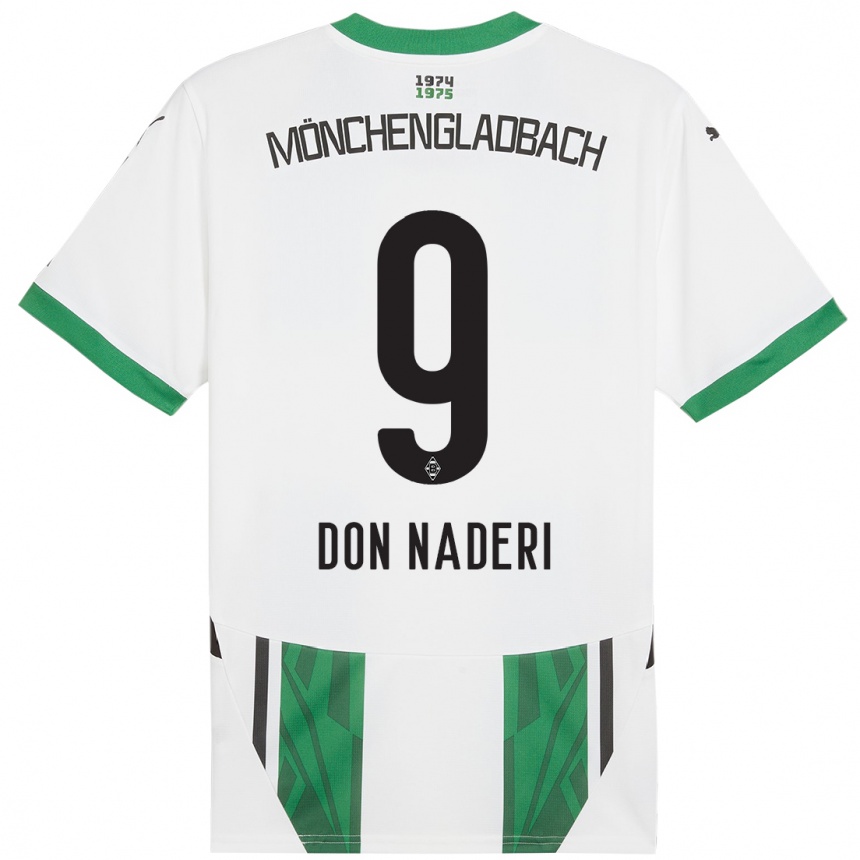 Kinder Fußball Ryan Don Naderi #9 Weiß Grün Heimtrikot Trikot 2024/25 T-Shirt Luxemburg