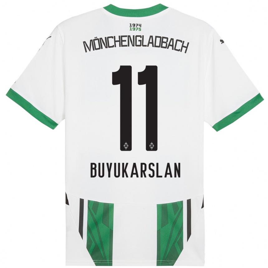 Kinder Fußball Oguzcan Büyükarslan #11 Weiß Grün Heimtrikot Trikot 2024/25 T-Shirt Luxemburg