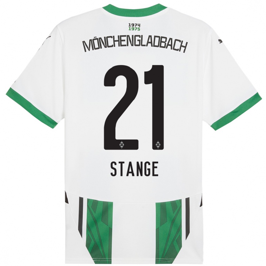 Kinder Fußball Veit Stange #21 Weiß Grün Heimtrikot Trikot 2024/25 T-Shirt Luxemburg