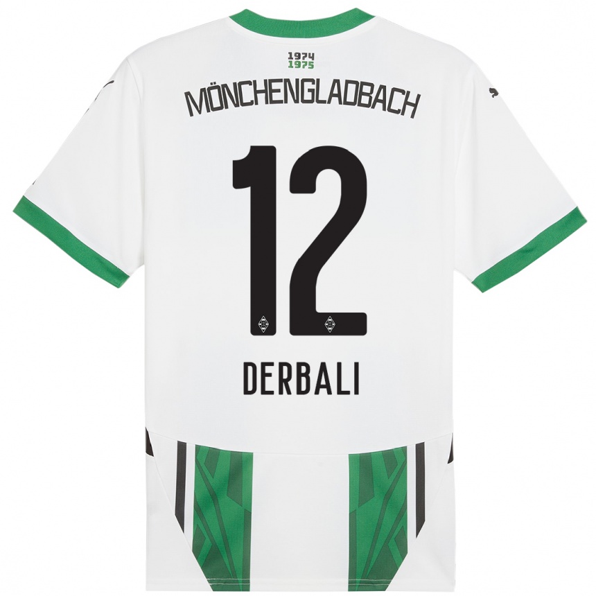 Kinder Fußball Louisa Derbali #12 Weiß Grün Heimtrikot Trikot 2024/25 T-Shirt Luxemburg