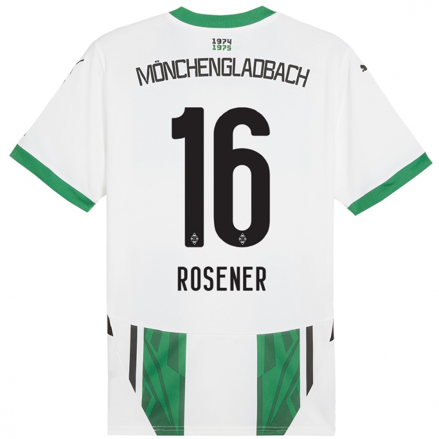 Kinder Fußball Chiara Rösener #16 Weiß Grün Heimtrikot Trikot 2024/25 T-Shirt Luxemburg