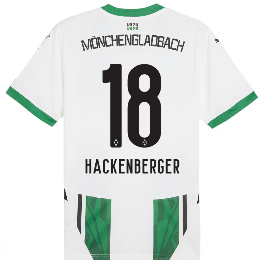 Kinder Fußball Jessica Hackenberger #18 Weiß Grün Heimtrikot Trikot 2024/25 T-Shirt Luxemburg