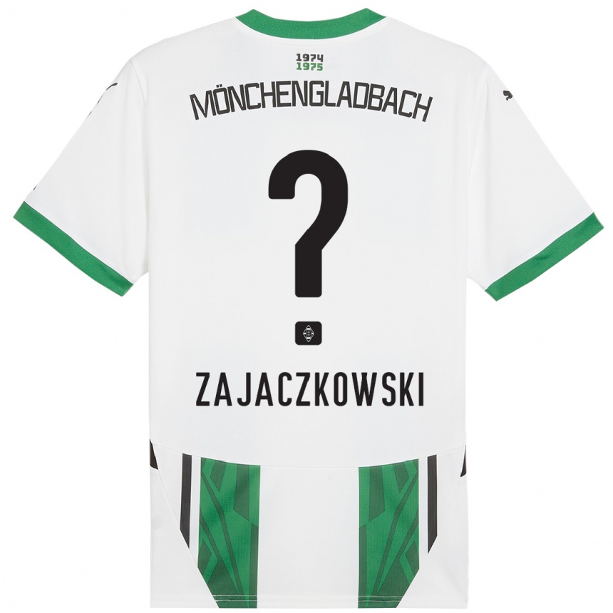 Kinder Fußball Vincent Zajaczkowski #0 Weiß Grün Heimtrikot Trikot 2024/25 T-Shirt Luxemburg