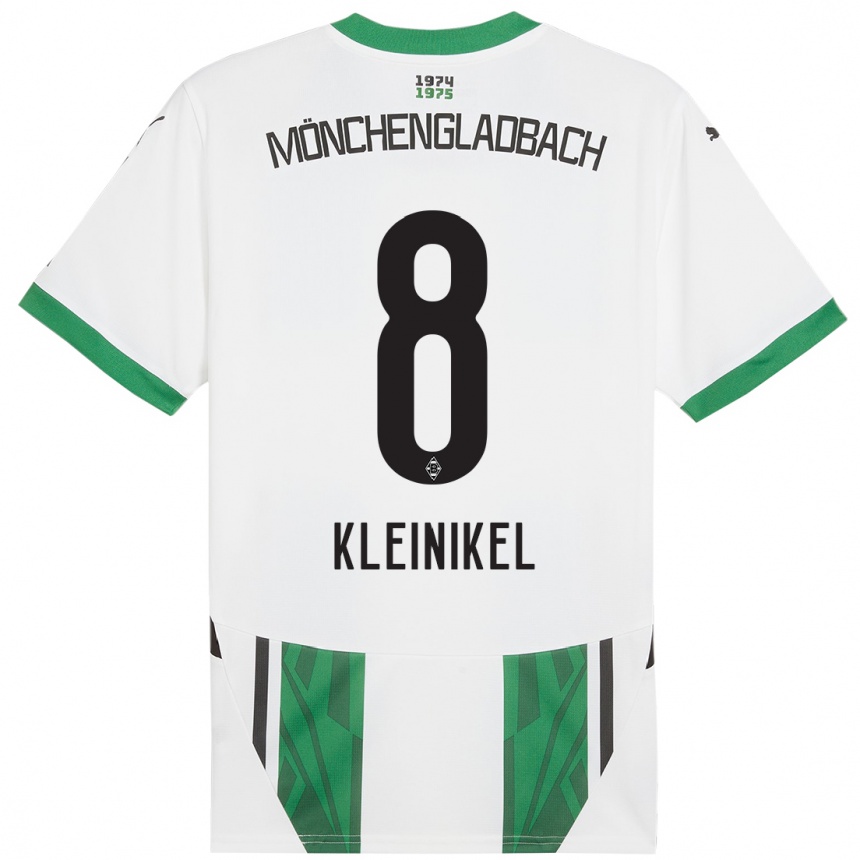 Kinder Fußball Nadja Kleinikel #8 Weiß Grün Heimtrikot Trikot 2024/25 T-Shirt Luxemburg