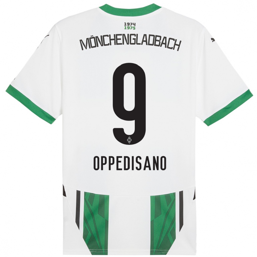 Kinder Fußball Valentina Oppedisano #9 Weiß Grün Heimtrikot Trikot 2024/25 T-Shirt Luxemburg