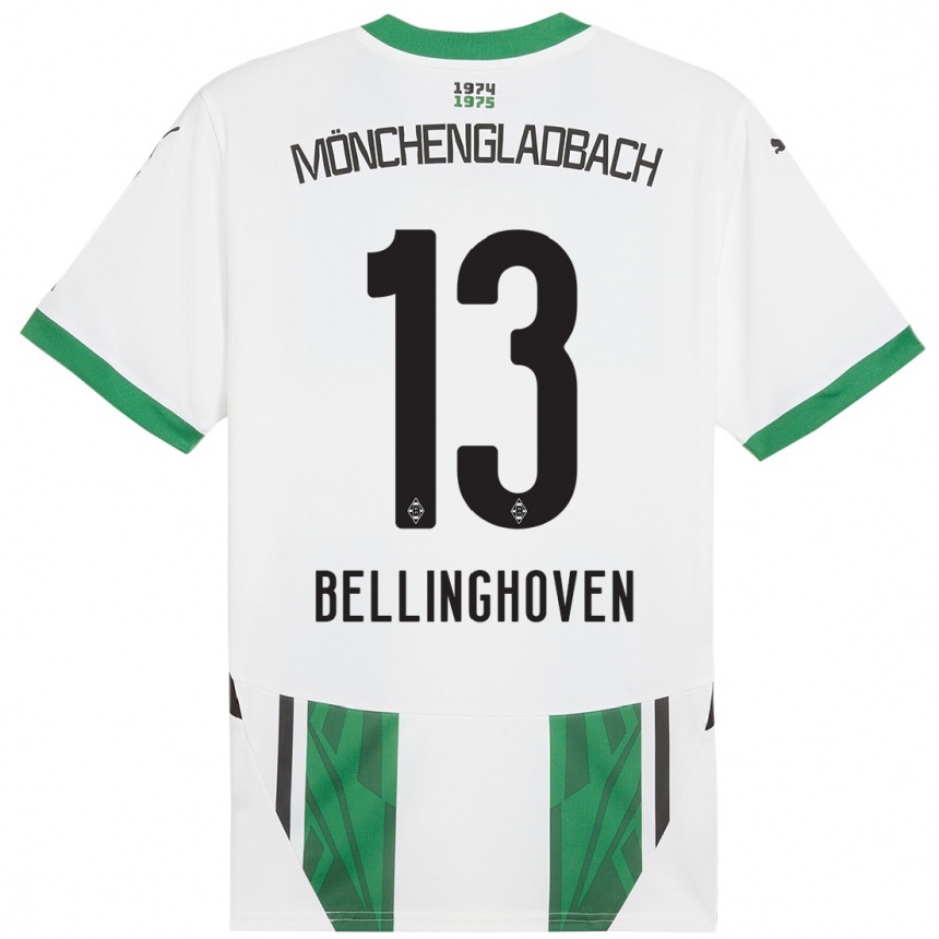 Kinder Fußball Christina Bellinghoven #13 Weiß Grün Heimtrikot Trikot 2024/25 T-Shirt Luxemburg