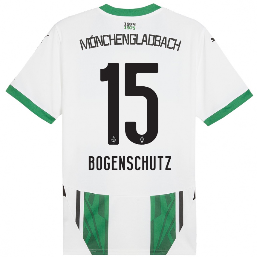 Kinder Fußball Kerstin Bogenschutz #15 Weiß Grün Heimtrikot Trikot 2024/25 T-Shirt Luxemburg