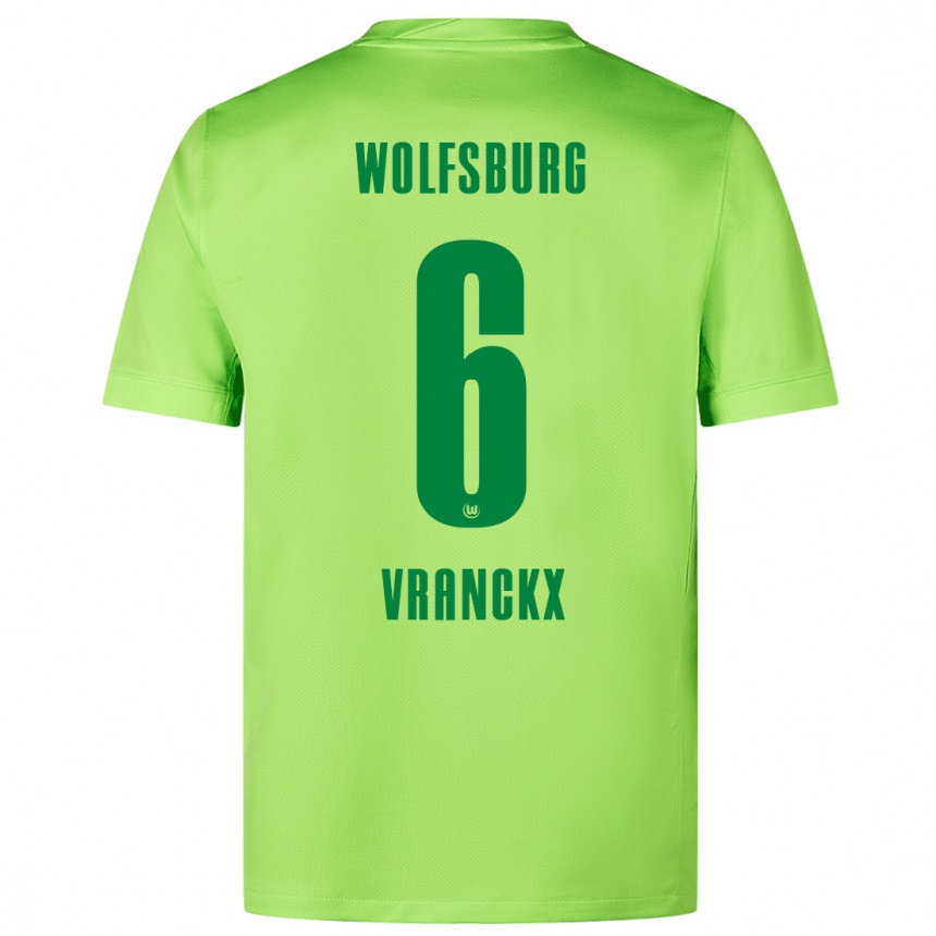 Kinder Fußball Aster Vranckx #6 Fluoreszierendes Grün Heimtrikot Trikot 2024/25 T-Shirt Luxemburg