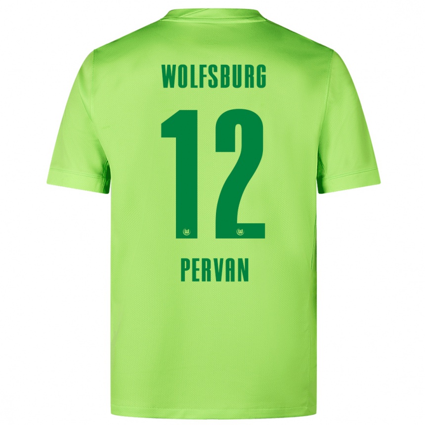 Kinder Fußball Pavao Pervan #12 Fluoreszierendes Grün Heimtrikot Trikot 2024/25 T-Shirt Luxemburg