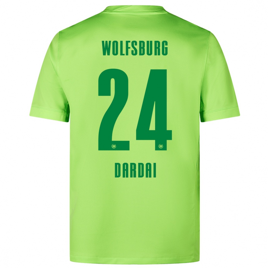 Kinder Fußball Bence Dárdai #24 Fluoreszierendes Grün Heimtrikot Trikot 2024/25 T-Shirt Luxemburg