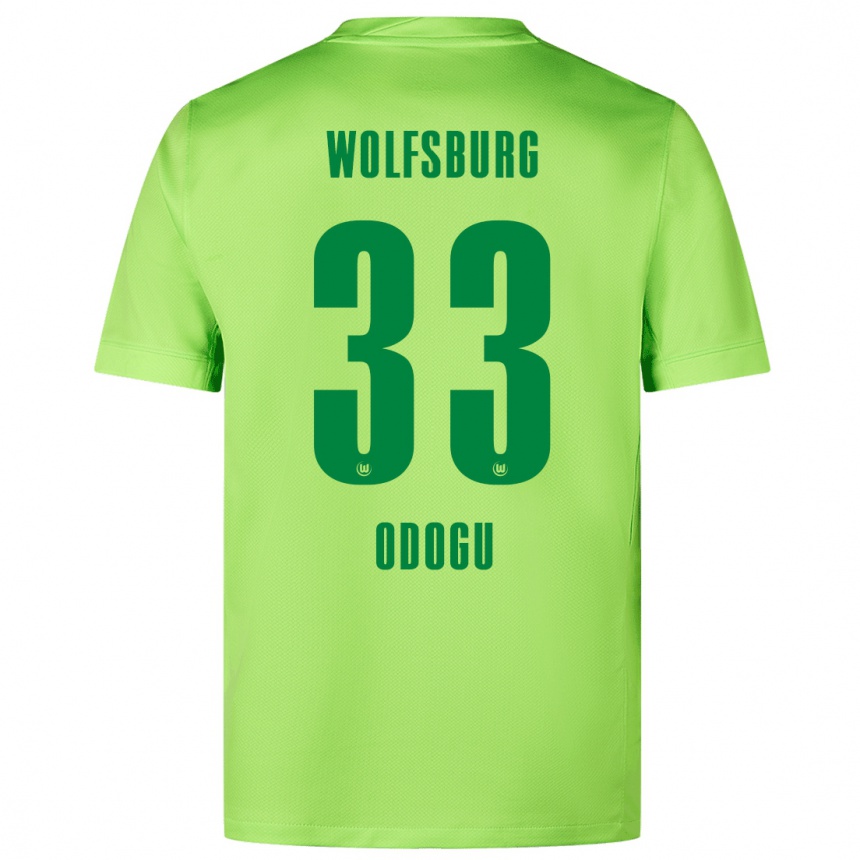 Kinder Fußball David Odogu #33 Fluoreszierendes Grün Heimtrikot Trikot 2024/25 T-Shirt Luxemburg