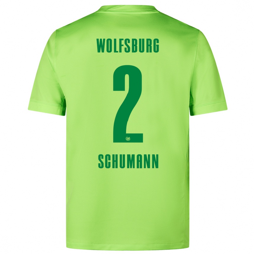 Kinder Fußball Anton Schumann #2 Fluoreszierendes Grün Heimtrikot Trikot 2024/25 T-Shirt Luxemburg