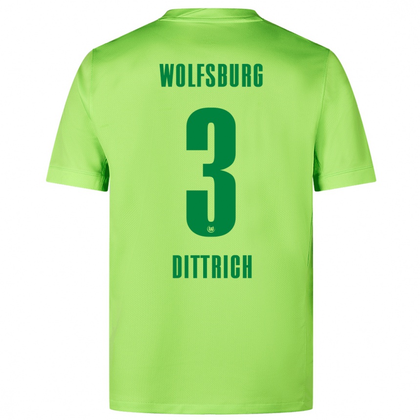 Kinder Fußball Elia Dittrich #3 Fluoreszierendes Grün Heimtrikot Trikot 2024/25 T-Shirt Luxemburg