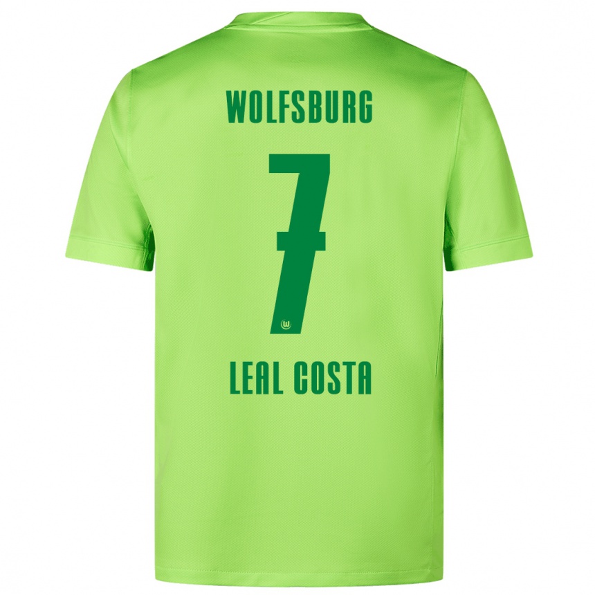 Kinder Fußball David Leal Costa #7 Fluoreszierendes Grün Heimtrikot Trikot 2024/25 T-Shirt Luxemburg