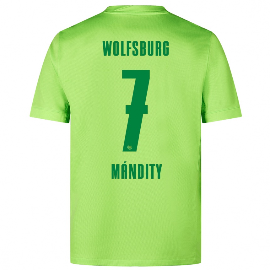 Kinder Fußball Márkó Mándity #7 Fluoreszierendes Grün Heimtrikot Trikot 2024/25 T-Shirt Luxemburg