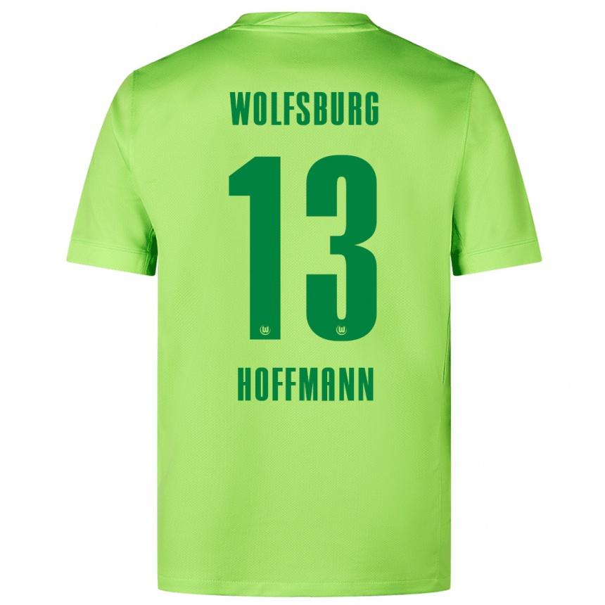 Kinder Fußball Nils Hoffmann #13 Fluoreszierendes Grün Heimtrikot Trikot 2024/25 T-Shirt Luxemburg