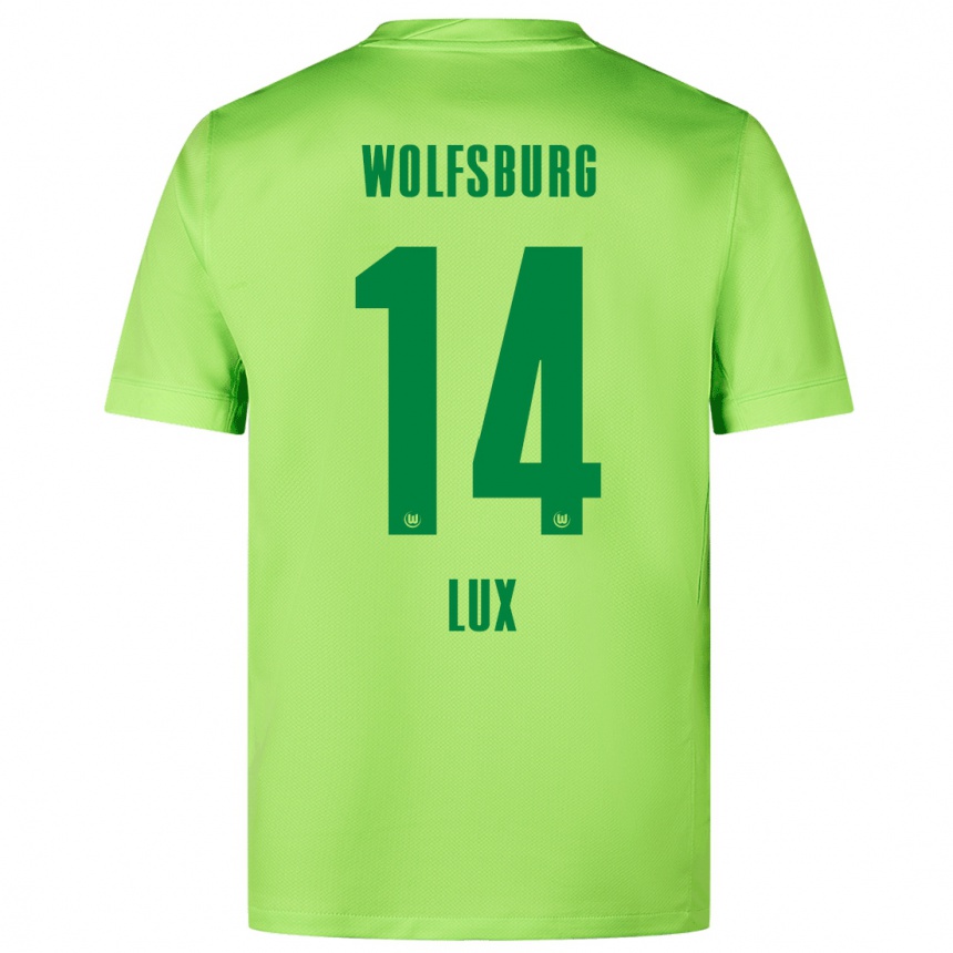 Kinder Fußball Finn-Marco Lux #14 Fluoreszierendes Grün Heimtrikot Trikot 2024/25 T-Shirt Luxemburg