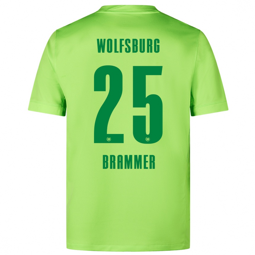 Kinder Fußball Ole Brammer #25 Fluoreszierendes Grün Heimtrikot Trikot 2024/25 T-Shirt Luxemburg