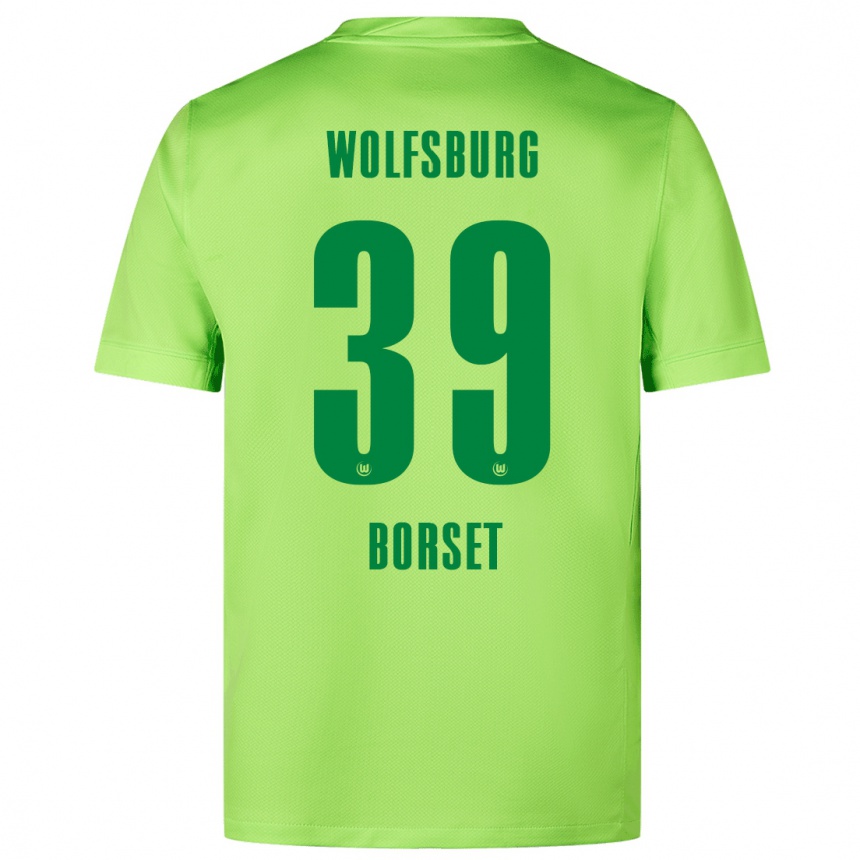 Kinder Fußball Anders Rønne Børset #39 Fluoreszierendes Grün Heimtrikot Trikot 2024/25 T-Shirt Luxemburg