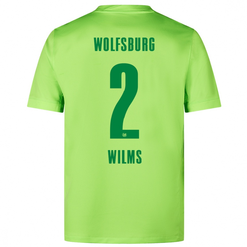 Kinder Fußball Lynn Wilms #2 Fluoreszierendes Grün Heimtrikot Trikot 2024/25 T-Shirt Luxemburg